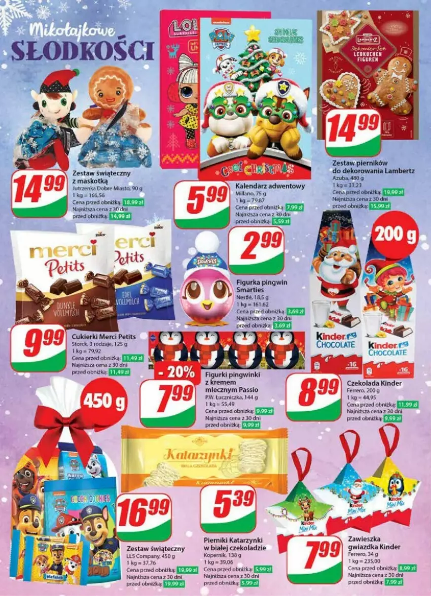 Gazetka promocyjna Dino - ważna 29.11 do 05.12.2023 - strona 23 - produkty: Cukier, Cukierki, Czekolada, Ferrero, Jutrzenka, Kinder, Merci, Piernik, Pingwin, Znicz