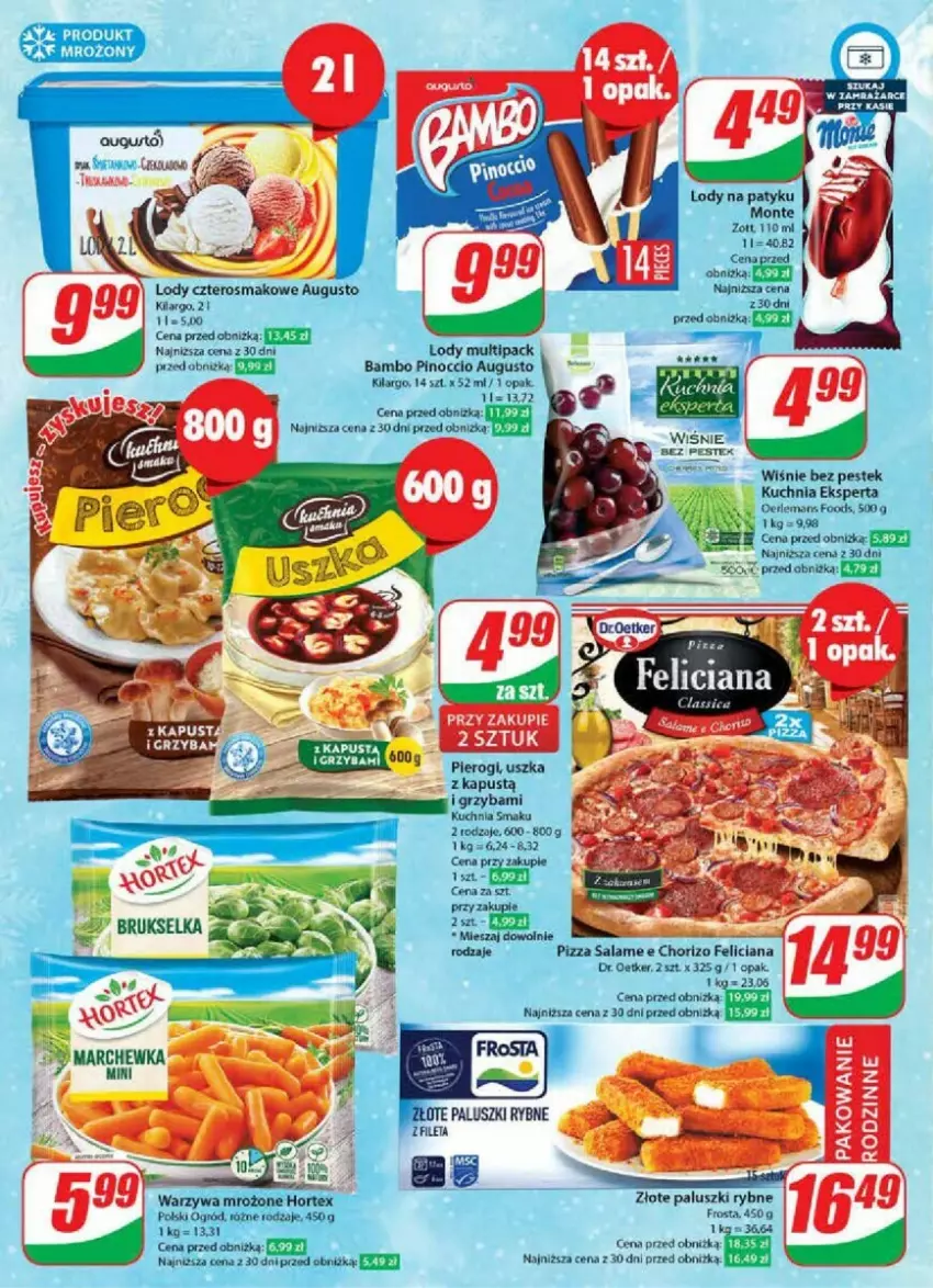 Gazetka promocyjna Dino - ważna 29.11 do 05.12.2023 - strona 4 - produkty: Dr. Oetker, Feliciana, Lody, Paluszki rybne, Pizza