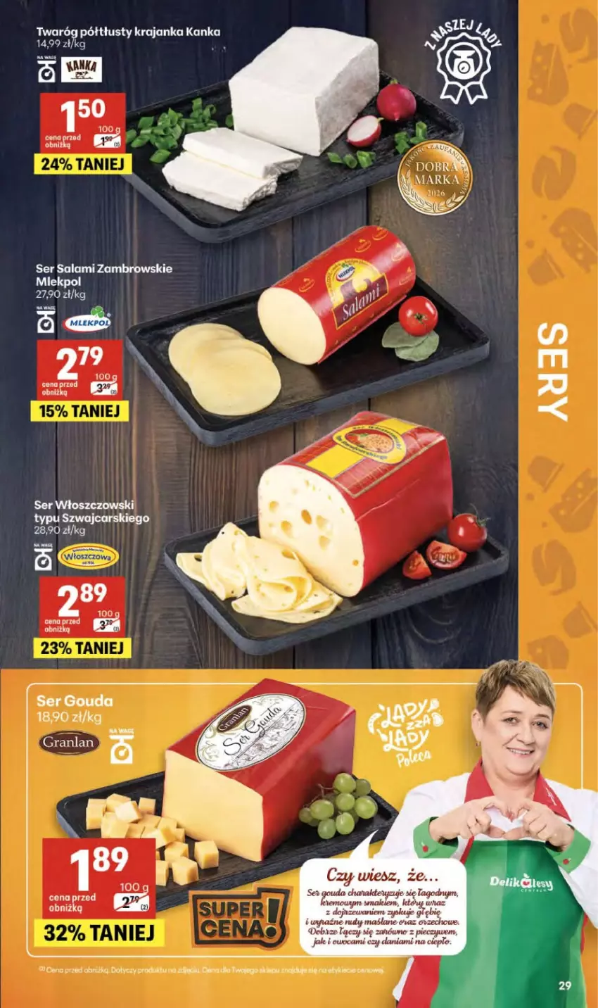 Gazetka promocyjna Delikatesy Centrum - Franczyza DC19 Czwartek - ważna 07.05 do 13.05.2026 - strona 29 - produkty: Cars, Gouda, Gra, Piec, Salami, Ser, Ser salami, Twaróg, Twaróg półtłusty, Włoszczowski