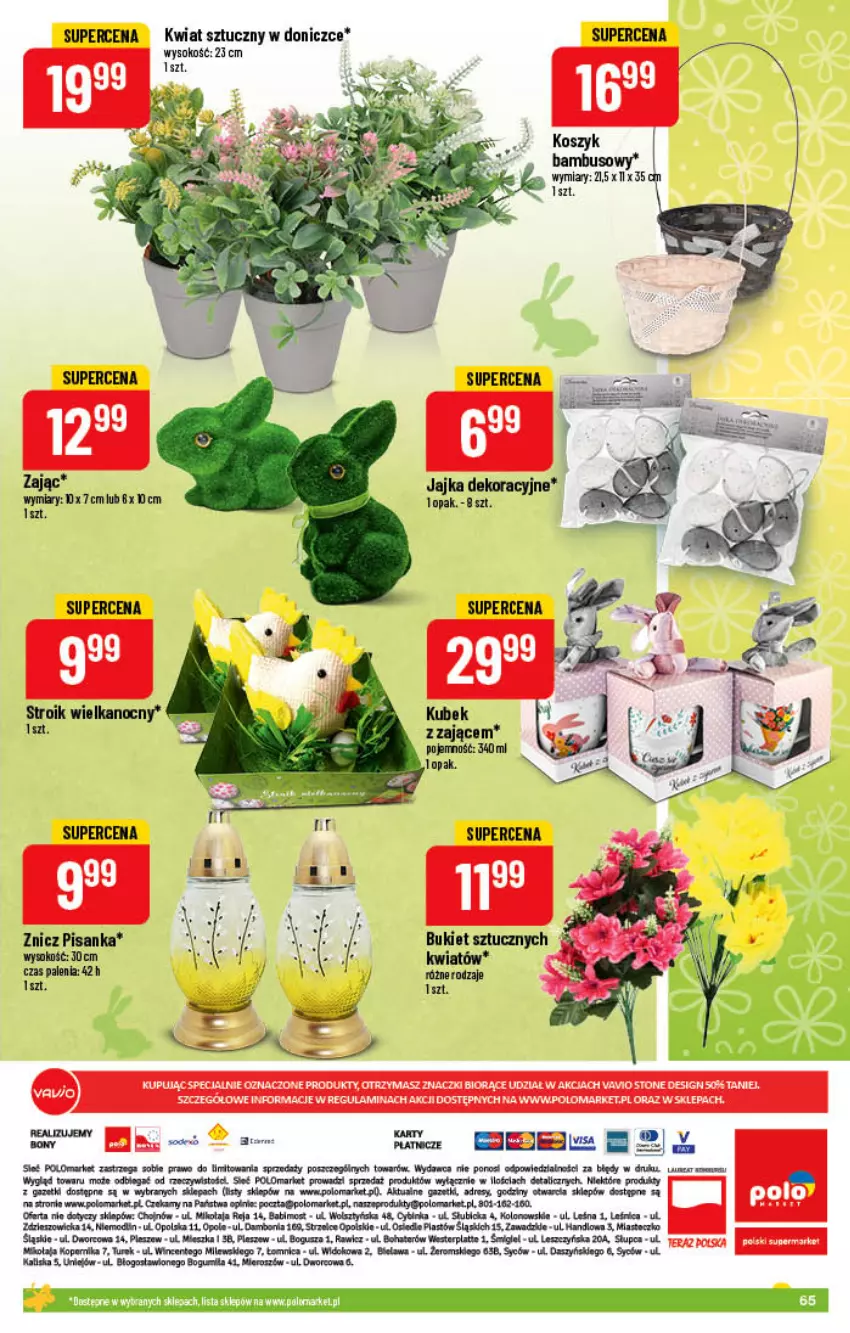 Gazetka promocyjna PoloMarket - Gazetka pomocyjna - ważna 30.03 do 05.04.2022 - strona 65 - produkty: BIC, Bukiet, Inka, Kosz, Sok, Tran, Znicz