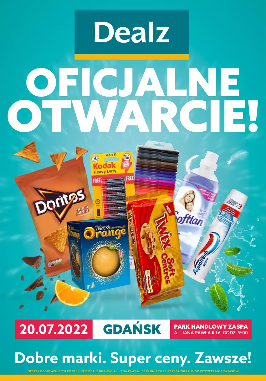 Gazetka promocyjna Dealz - OFICJALNE OTWARCIE 20.07.2022 🥳Gdańsk, Park Handlowy Zaspa - ważna 20.07 do 27.07.2022 - strona 1