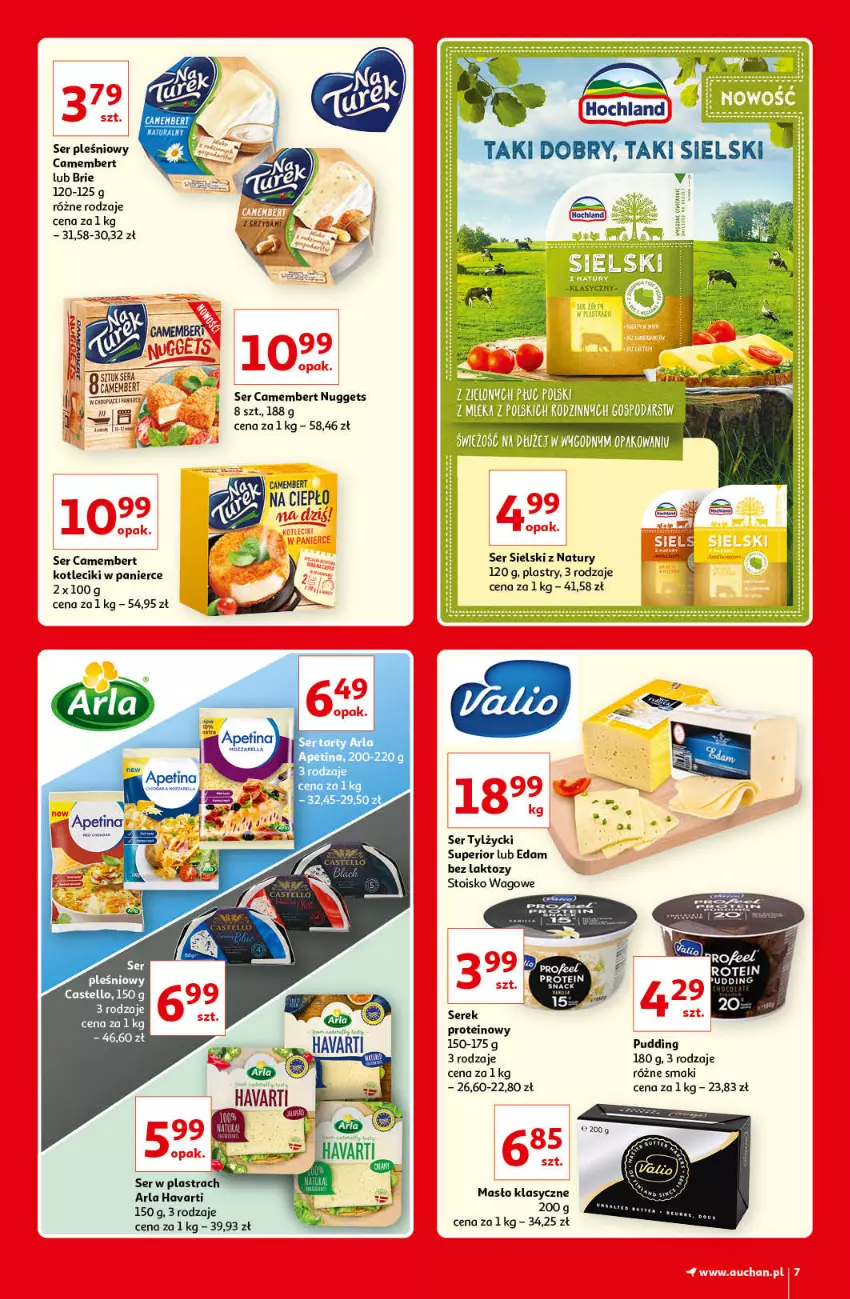 Gazetka promocyjna Auchan - Kultowe marki Hipermarkety - ważna 08.04 do 14.04.2021 - strona 7 - produkty: Brie, Camembert, Edam, Fa, Havarti, Hochland, Inka, LG, Masło, Pudding, Ser, Ser tylżycki, Serek