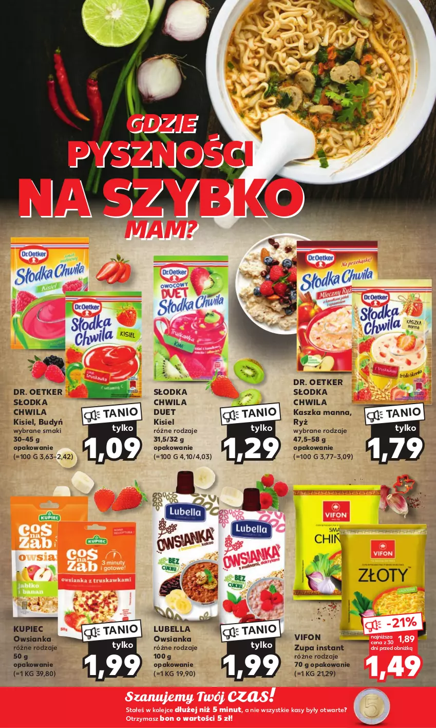 Gazetka promocyjna Kaufland - Mocny Start - ważna 17.07 do 19.07.2023 - strona 14 - produkty: Bell, Bella, Budyń, Dr. Oetker, Kisiel, Kupiec, Lubella, Olej, Owsianka, Piec, Ryż, Słodka Chwila, Zupa