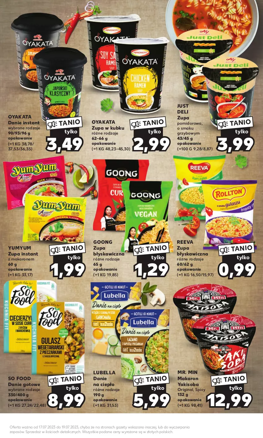 Gazetka promocyjna Kaufland - Mocny Start - ważna 17.07 do 19.07.2023 - strona 15 - produkty: Bell, Bella, Danie gotowe, Gin, Lubella, Makaron, So Food, Zupa, Zupa pomidorowa