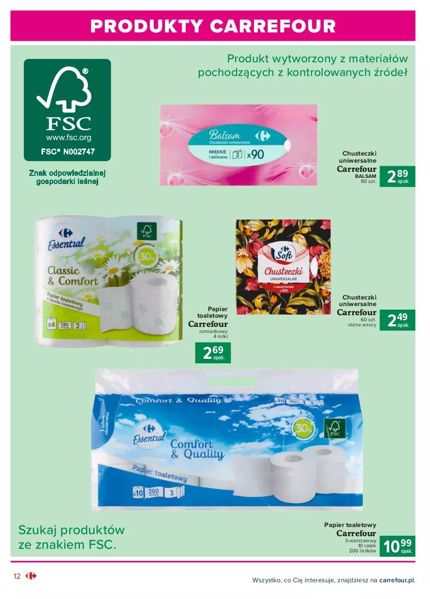 Gazetka promocyjna Carrefour - Gazetka Produkt Carrefour - ważna 05.07 do 17.07.2021 - strona 12 - produkty: Chusteczki, Papier, Papier toaletowy, Rolki, Rum