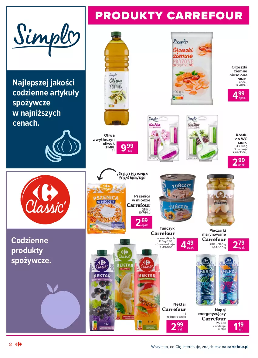 Gazetka promocyjna Carrefour - Gazetka Produkt Carrefour - ważna 05.07 do 17.07.2021 - strona 8 - produkty: Artykuły spożywcze, Kawa, Napój, Nektar, Orzeszki, Orzeszki ziemne, Piec, Tuńczyk