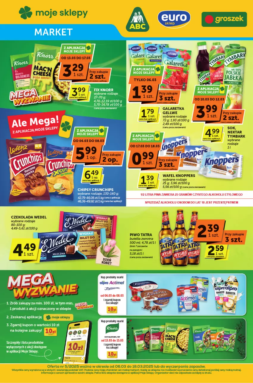 Gazetka promocyjna ABC - ważna 06.03 do 18.03.2025 - strona 1 - produkty: Actimel, Alpro, Fa, Gra, HP, Knorr, Olej, Piwa, Sałat, Sos