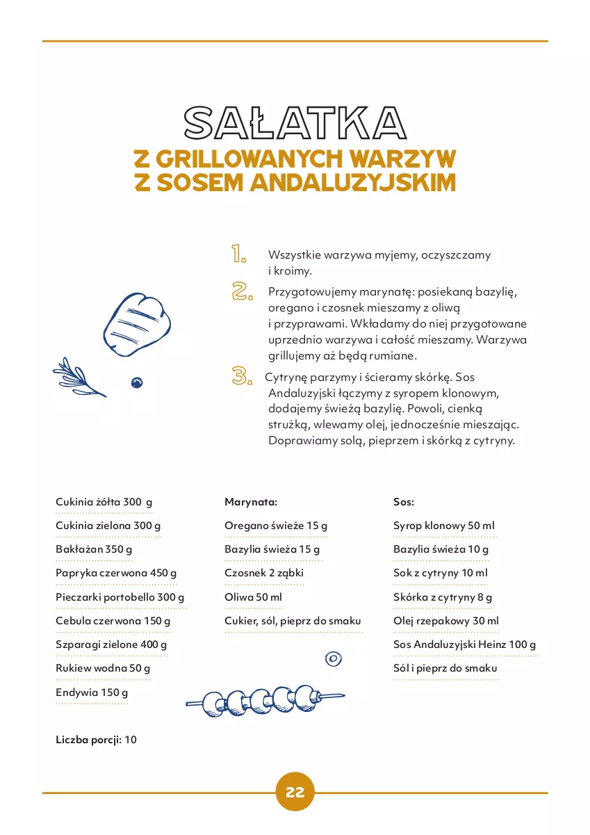 Gazetka promocyjna Makro - [Oferta specjalna] Lubię to z grilla - ważna 30.05 do 30.09.2022 - strona 22 - produkty: Bazyl, Bazylia, Bell, Bulion, Cebula, Cebula czerwona, Cukier, Cytryny, Czosnek, Fa, Fasola, Grill, Heinz, Hortex, Koc, Kolendra, Lion, Marchewka, Olej, Olej rzepakowy, Papryka, Papryka czerwona, Piec, Pieprz, Por, Portobello, Rodzynki, Rum, Ryż, Sałat, Sałatka, Sok, Sól, Sos, Syrop, Warzywa