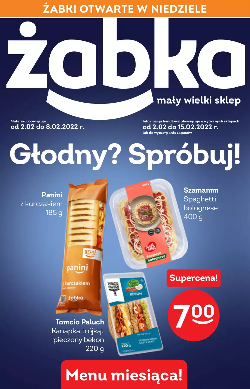 Gazetka promocyjna Żabka - ważna 02.02 do 08.02.2022 - strona 1 - produkty: Beko, Kurczak, Piec, Spaghetti