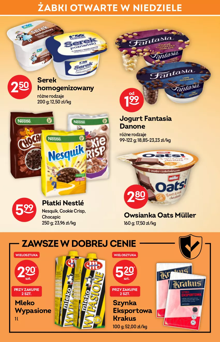 Gazetka promocyjna Żabka - ważna 02.02 do 08.02.2022 - strona 25 - produkty: Danone, Fa, Fanta, Jogurt, Krakus, Mleko, Müller, Nesquik, Nestlé, Owsianka, Por, Ser, Serek, Sport, Szynka