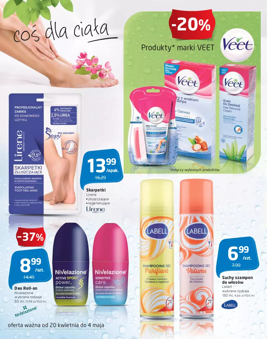 Gazetka promocyjna Intermarche - Majówka - ważna 20.04 do 04.05.2022 - strona 14 - produkty: Bell, Karp, Lirene, Nivelazione, Skarpetki, Suchy szampon, Szampon, Veet