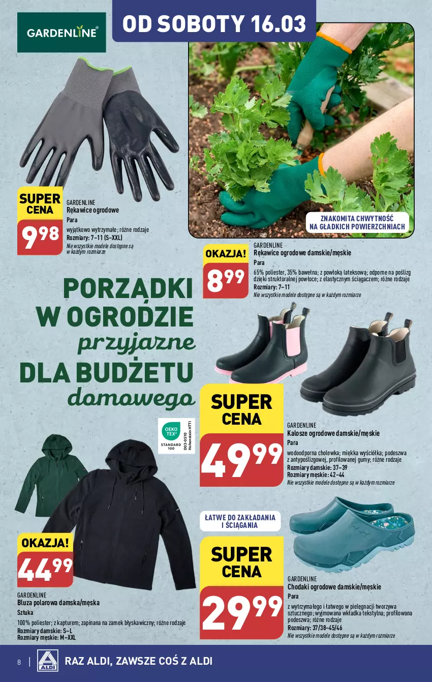 Gazetka promocyjna Aldi - Artykuły przemysłowe i tekstylia - ważna 13.03 do 16.03.2024 - strona 8 - produkty: Bluza, Bluza polarowa, Por, Rękawice, Wełna