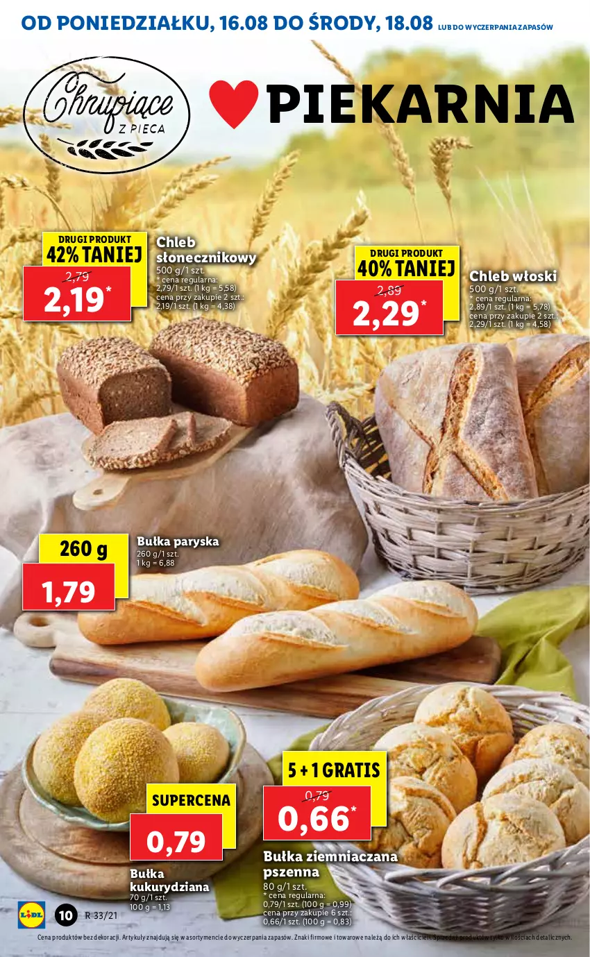 Gazetka promocyjna Lidl - GAZETKA - ważna 16.08 do 18.08.2021 - strona 10 - produkty: Bułka, Chleb, Gra