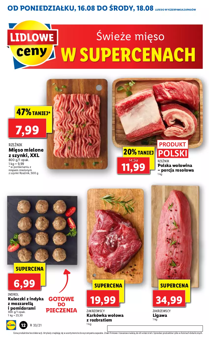 Gazetka promocyjna Lidl - GAZETKA - ważna 16.08 do 18.08.2021 - strona 12 - produkty: Mięso, Mięso mielone, Mięso mielone z szynki, Piec, Por, Wołowina