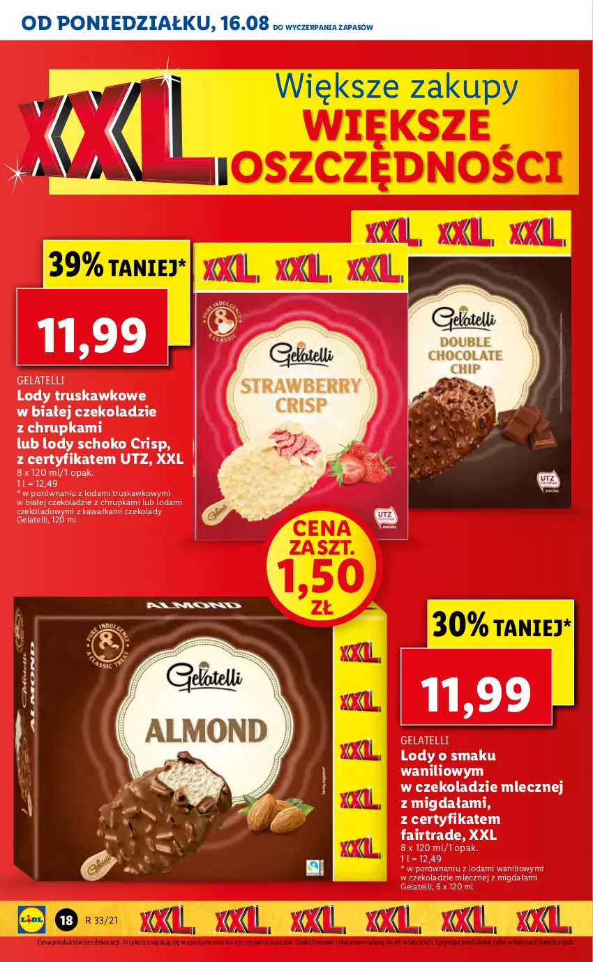 Gazetka promocyjna Lidl - GAZETKA - ważna 16.08 do 18.08.2021 - strona 18 - produkty: Fa, Kawa, Lody, Por