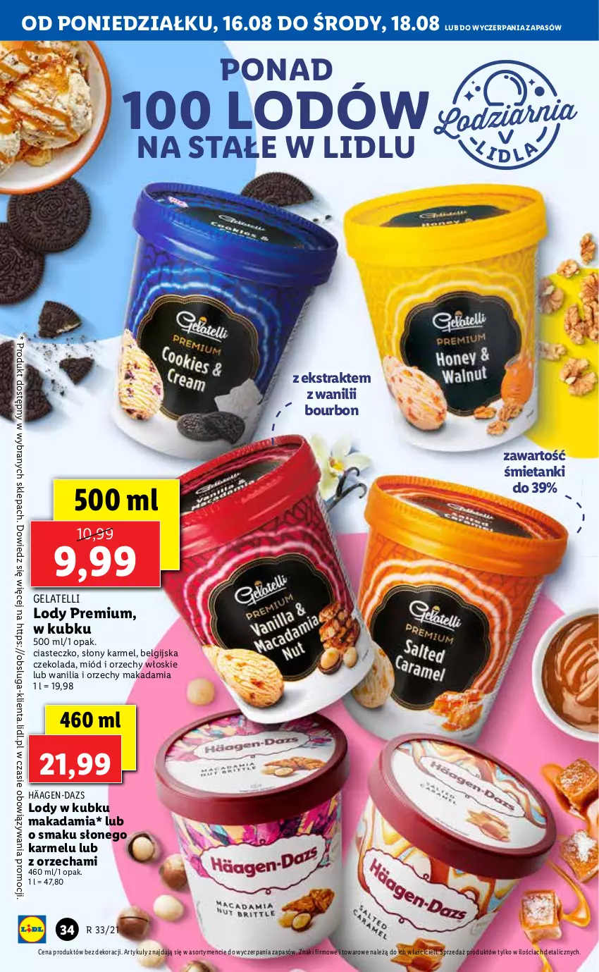 Gazetka promocyjna Lidl - GAZETKA - ważna 16.08 do 18.08.2021 - strona 34 - produkty: Bourbon, Czekolada, LG, Lody, Miód, Orzechy włoskie