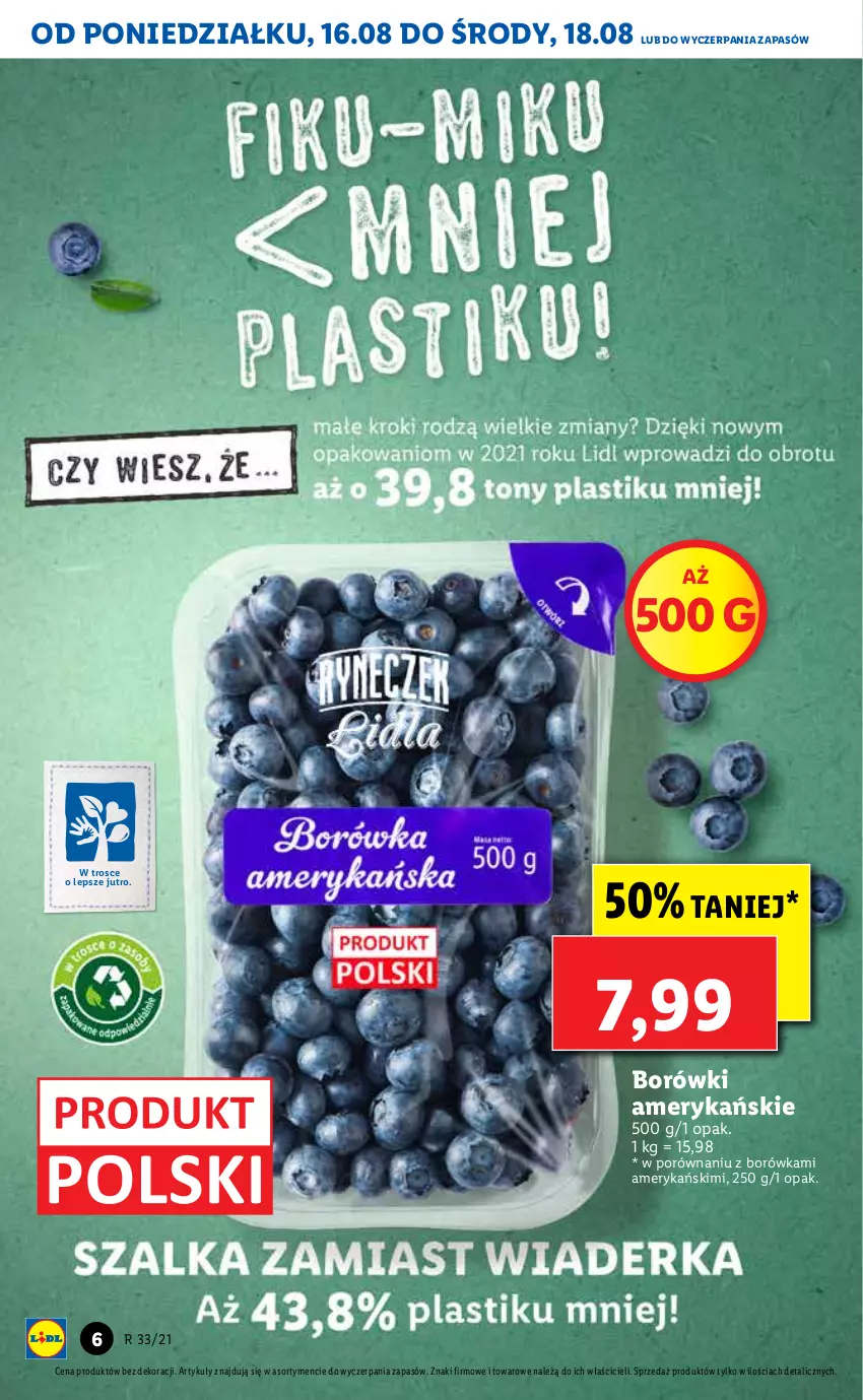 Gazetka promocyjna Lidl - GAZETKA - ważna 16.08 do 18.08.2021 - strona 6 - produkty: Borówka, Por