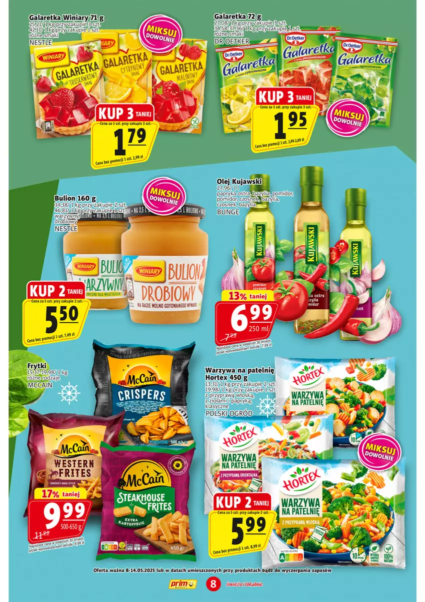 Gazetka promocyjna Prim Market - ważna 02.05 do 07.05.2025 - strona 8 - produkty: Bazyl, Bazylia, Czosnek, Fa, Frytki, Gala, Galaretka, Hortex, Kujawski, McCain, Nike, Ogród, Olej, Papryka, Warzywa, Winiary