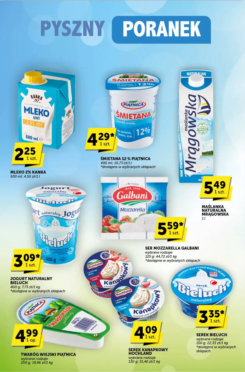 Gazetka promocyjna ABC - ważna 31.05 do 11.06.2024 - strona 3 - produkty: Bieluch, EPEE, Galbani, Jogurt, Jogurt naturalny, Maślanka, Mleko, Mozzarella, Piątnica, Ser