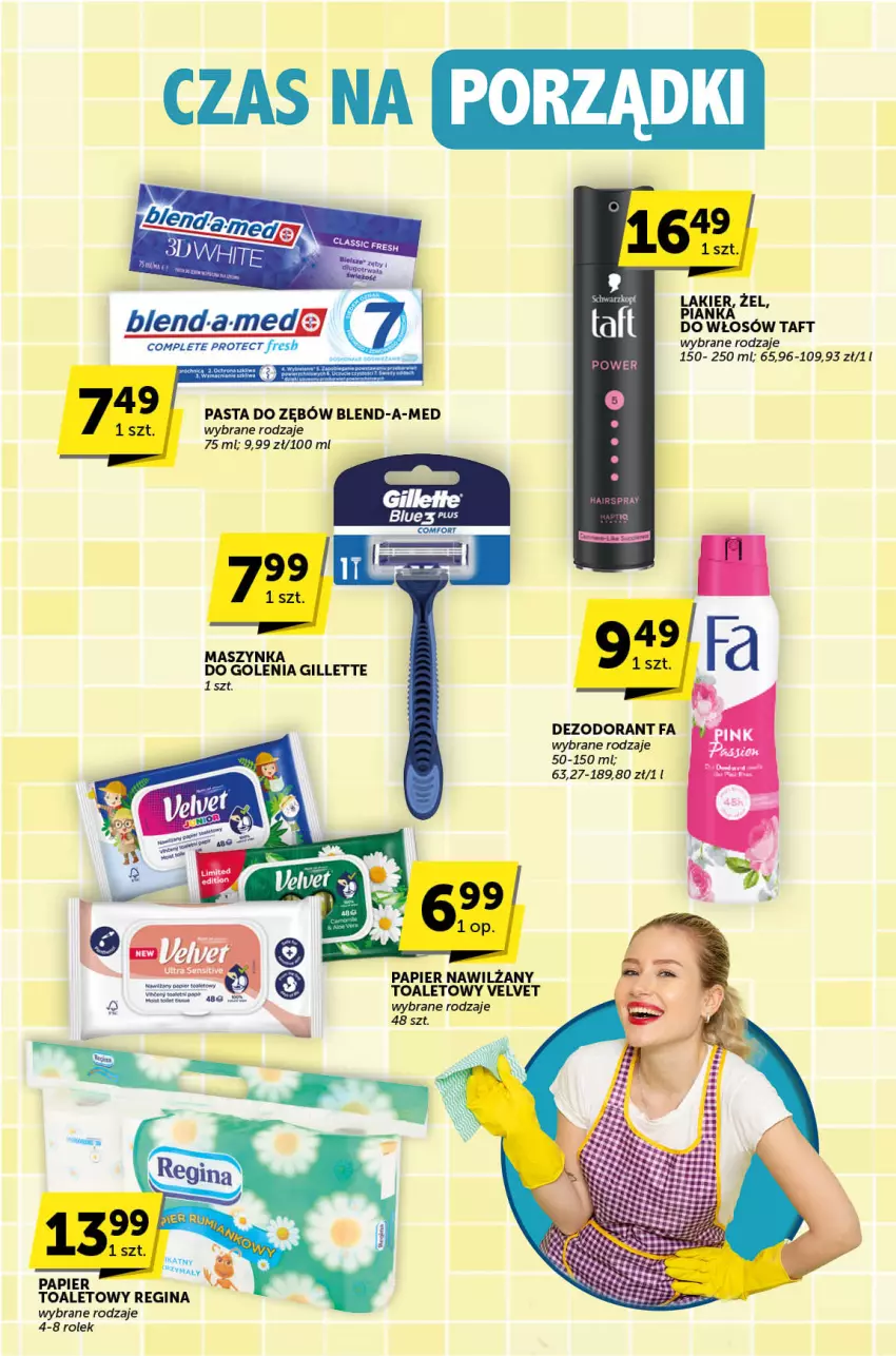 Gazetka promocyjna ABC - ważna 31.05 do 11.06.2024 - strona 30 - produkty: Blend-a-Med, Dezodorant, Fa, Gillette, Gin, Maszynka, Maszynka do golenia, Papier, Pasta do zębów, Szynka, Taft, Velvet