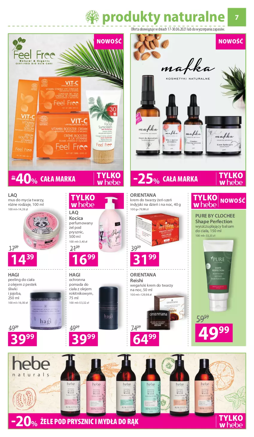 Gazetka promocyjna Hebe - Gazetka - ważna 17.06 do 30.06.2021 - strona 7 - produkty: Balsam do ciała, Koc, Krem do twarzy, Mus, Olej, Peeling, Perfum, Pomada, Pur, Stek