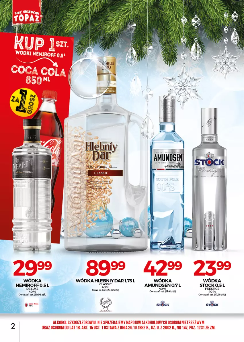 Gazetka promocyjna Topaz - Gazetka - ważna 01.12 do 31.12.2021 - strona 2 - produkty: Amundsen, Stock, Wódka