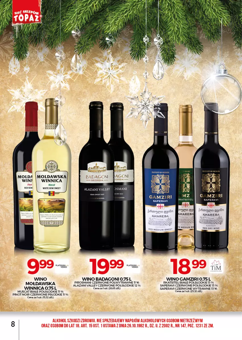 Gazetka promocyjna Topaz - Gazetka - ważna 01.12 do 31.12.2021 - strona 8 - produkty: Mus, Wino