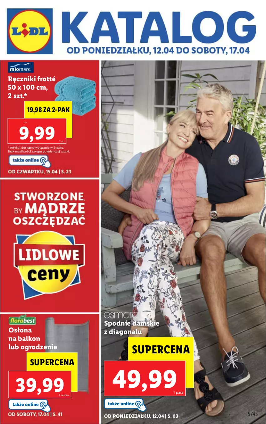 Gazetka promocyjna Lidl - GAZETKA - ważna 12.04 do 17.04.2021 - strona 1 - produkty: Ręcznik, Spodnie