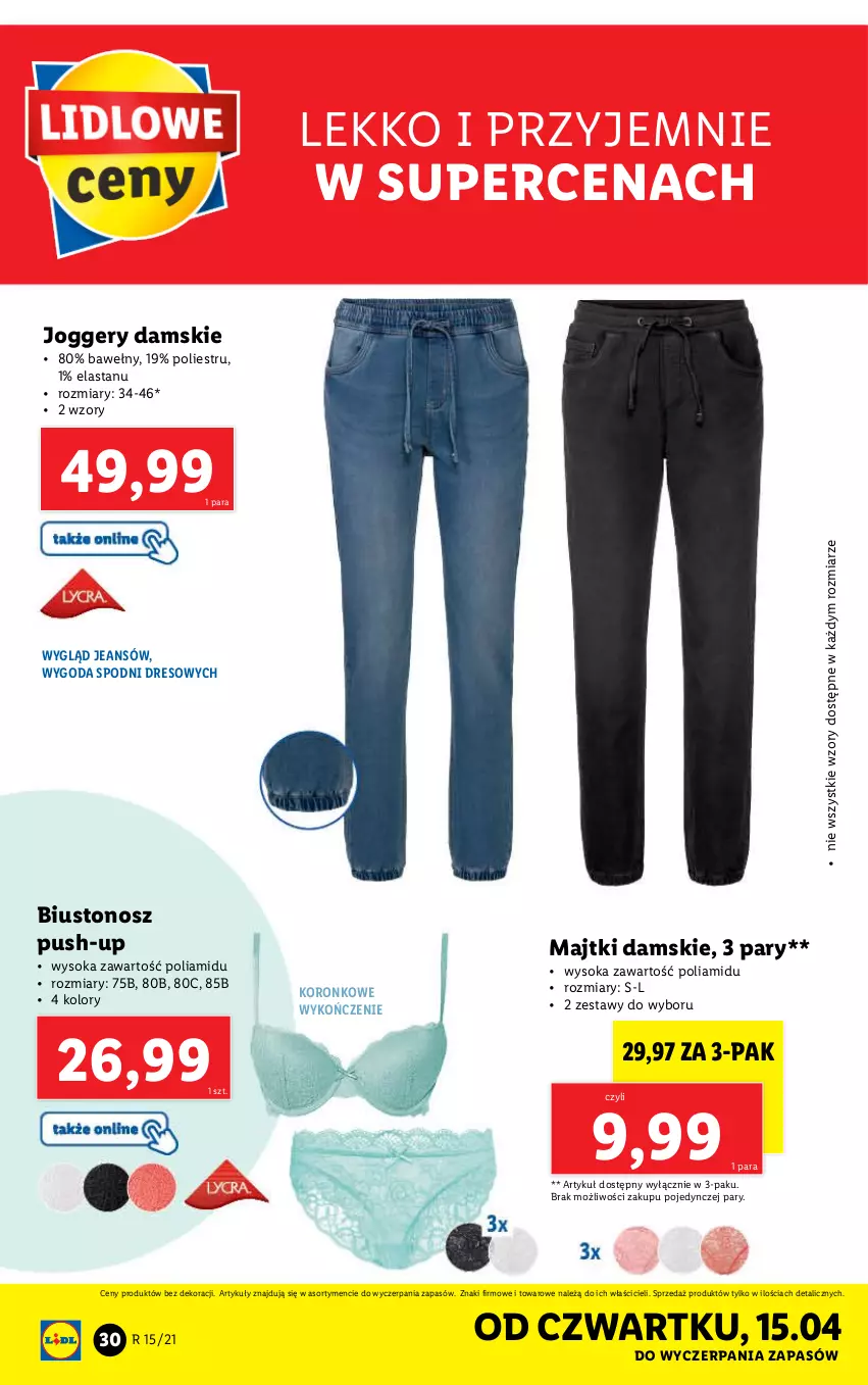 Gazetka promocyjna Lidl - GAZETKA - ważna 12.04 do 17.04.2021 - strona 30 - produkty: Biustonosz, Dres, Majtki, Sok