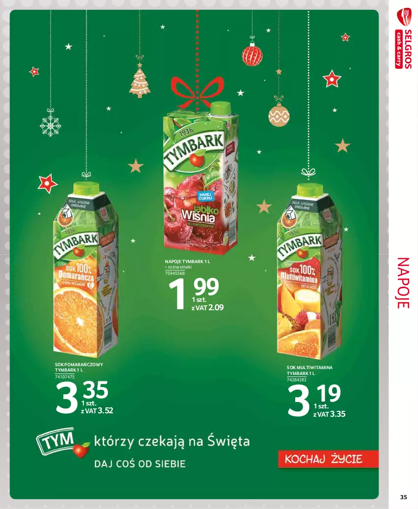 Gazetka promocyjna Selgros - Extra Oferta - ważna 01.12 do 31.12.2021 - strona 35 - produkty: Napoje, Sok, Sok pomarańczowy, Tymbark