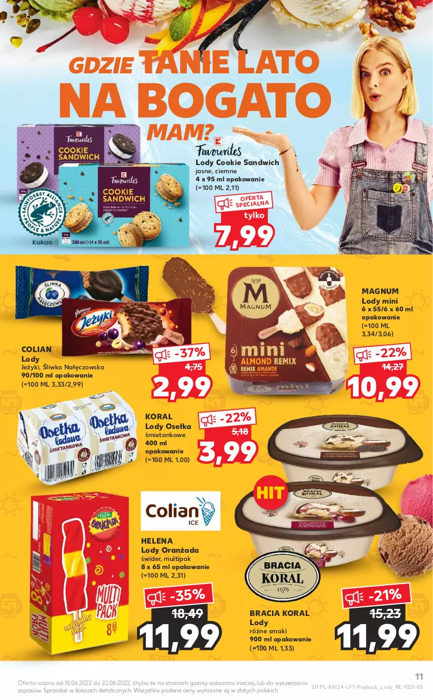 Gazetka promocyjna Kaufland - OFERTA TYGODNIA - ważna 15.06 do 22.06.2022 - strona 11 - produkty: Jeżyki, Lody, Oranżada