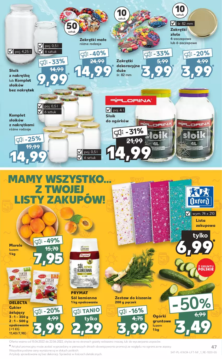 Gazetka promocyjna Kaufland - OFERTA TYGODNIA - ważna 15.06 do 22.06.2022 - strona 47 - produkty: Cukier, Delecta, Gra, Grunt, Prymat, Sól