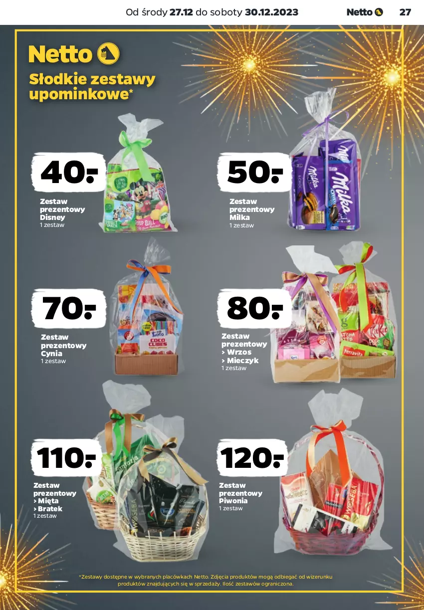 Gazetka promocyjna Netto - Artykuły spożywcze - ważna 27.12 do 30.12.2023 - strona 27 - produkty: Disney, Gra, Miecz, Mięta, Milka, Piwo, Zestaw prezentowy