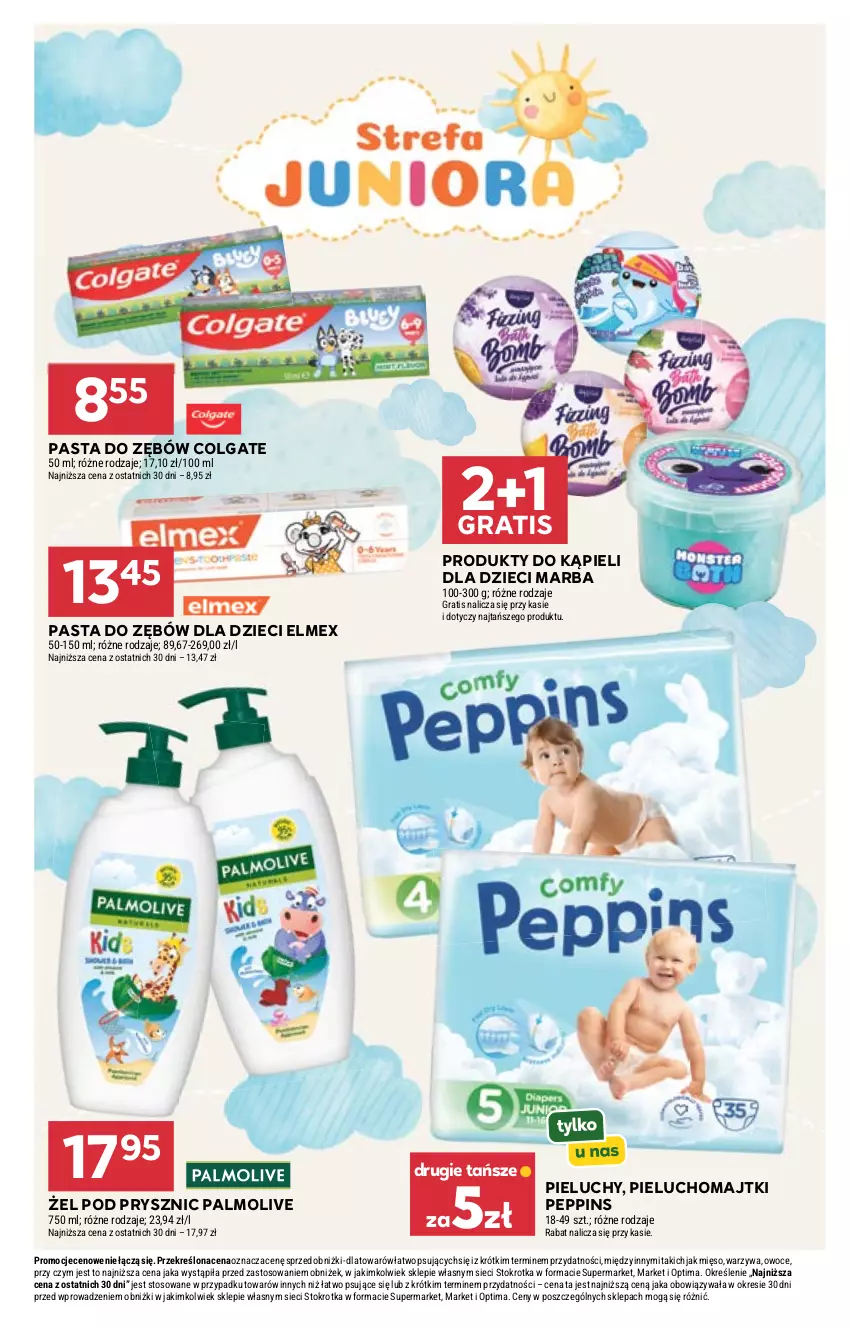 Gazetka promocyjna Stokrotka - Express - ważna 11.06 do 17.06.2026 - strona 35 - produkty: Colgate, Dzieci, Elmex, Gra, LG, Majtki, Mięso, Optima, Owoce, Palmolive, Pasta do zębów, Pieluchomajtki, Pieluchy, Warzywa