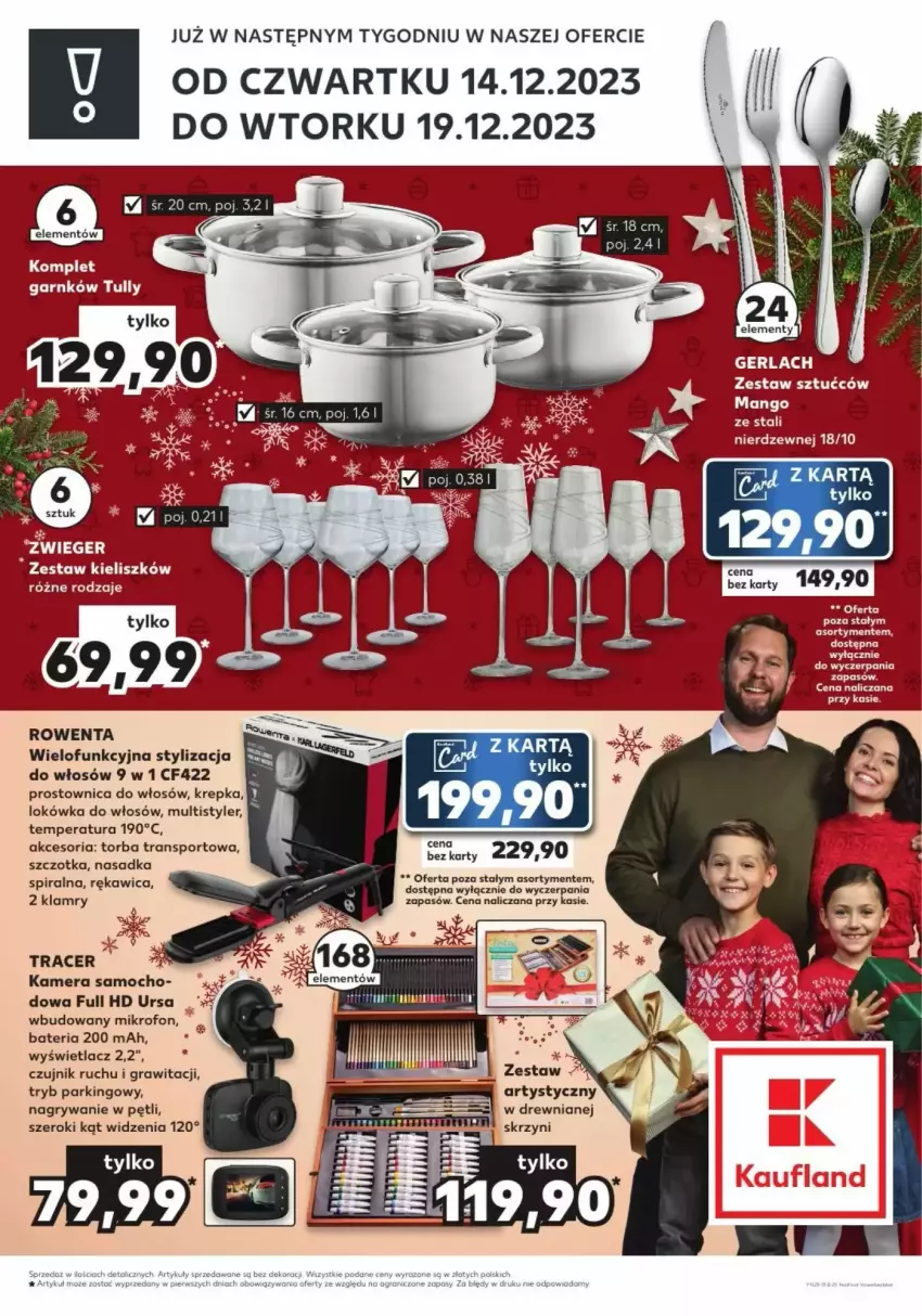 Gazetka promocyjna Kaufland - ważna 14.12 do 19.12.2023 - strona 2 - produkty: Acer, Bateria, Gra, Gry, Kamera, Lokówka, Mango, Mikrofon, Por, Prostownica do włosów, Rowenta, Sport, Szczotka, Torba, Tran, Zestaw sztućców