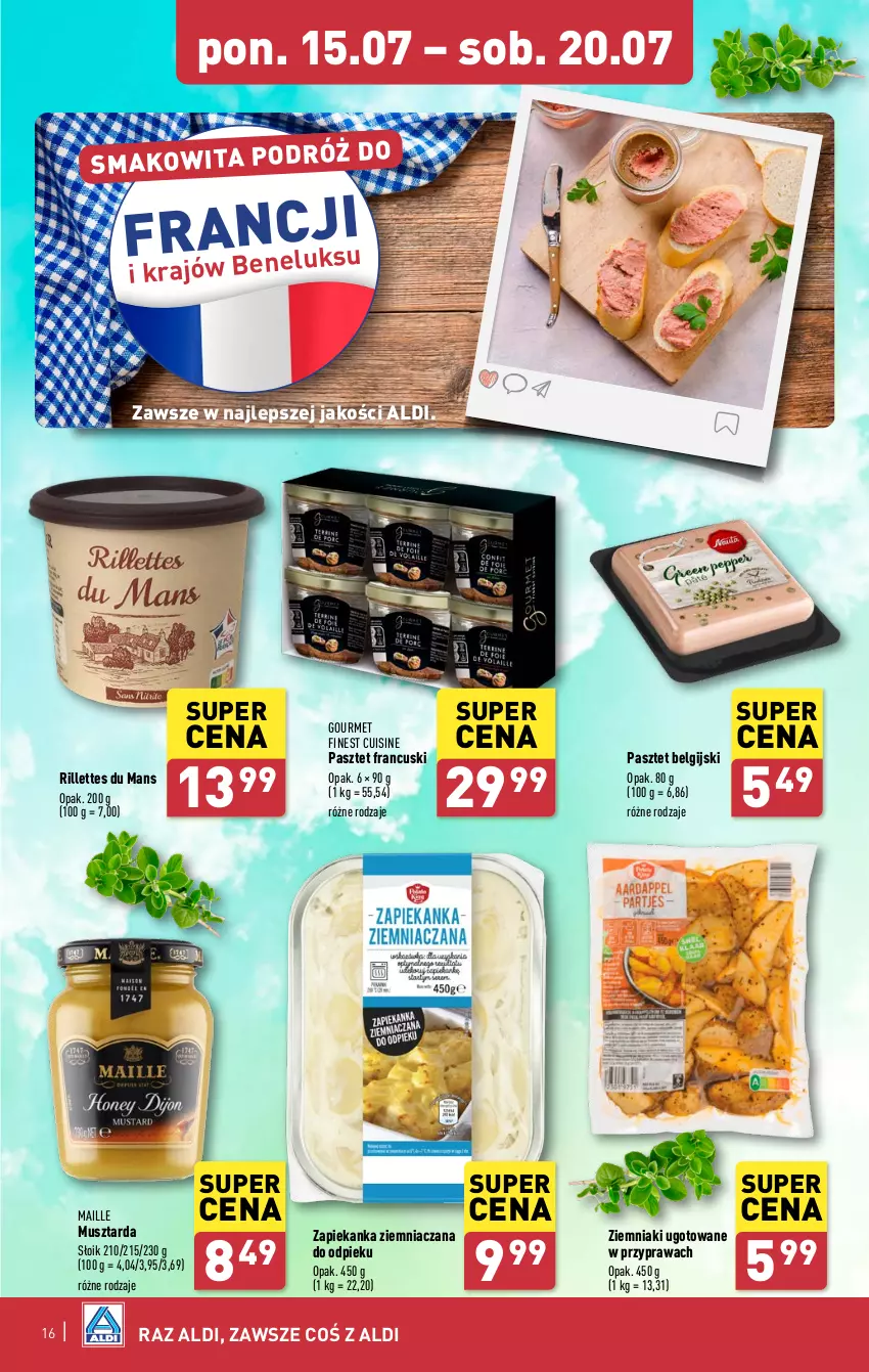 Gazetka promocyjna Aldi - Pełna oferta - ważna 15.07 do 20.07.2024 - strona 16 - produkty: LG, Mus, Musztarda, Pasztet, Smakowita, Zapiekanka, Ziemniaki