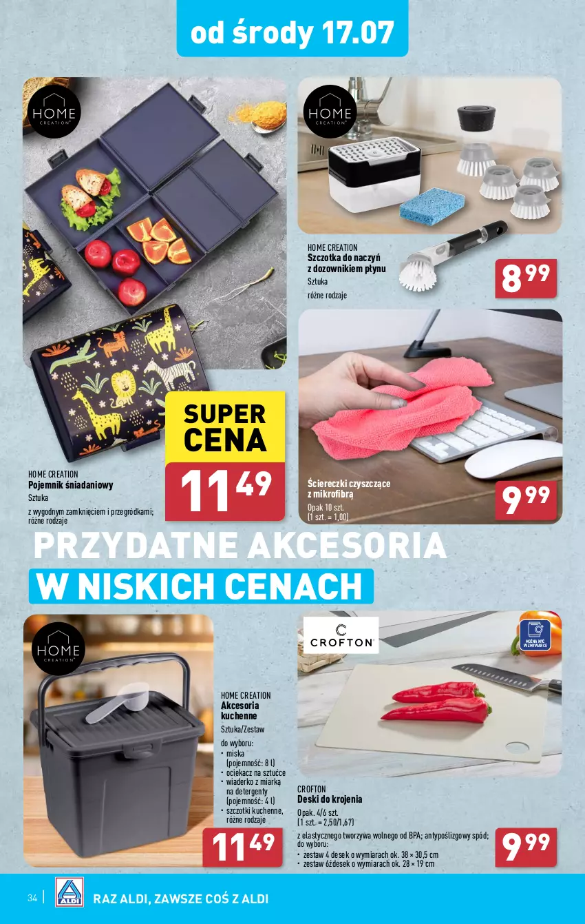 Gazetka promocyjna Aldi - Pełna oferta - ważna 15.07 do 20.07.2024 - strona 34 - produkty: Danio, Dozownik, Miska, Ociekacz, Ociekacz na sztućce, Pojemnik, Szczotka