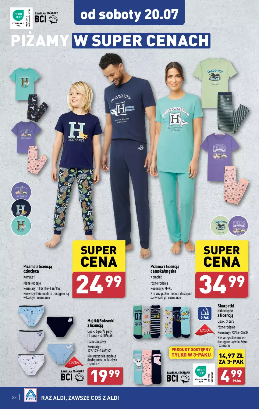 Gazetka promocyjna Aldi - Pełna oferta - ważna 15.07 do 20.07.2024 - strona 38 - produkty: Bokserki, Dzieci, Karp, Majtki, Piżama, Ser, Skarpetki