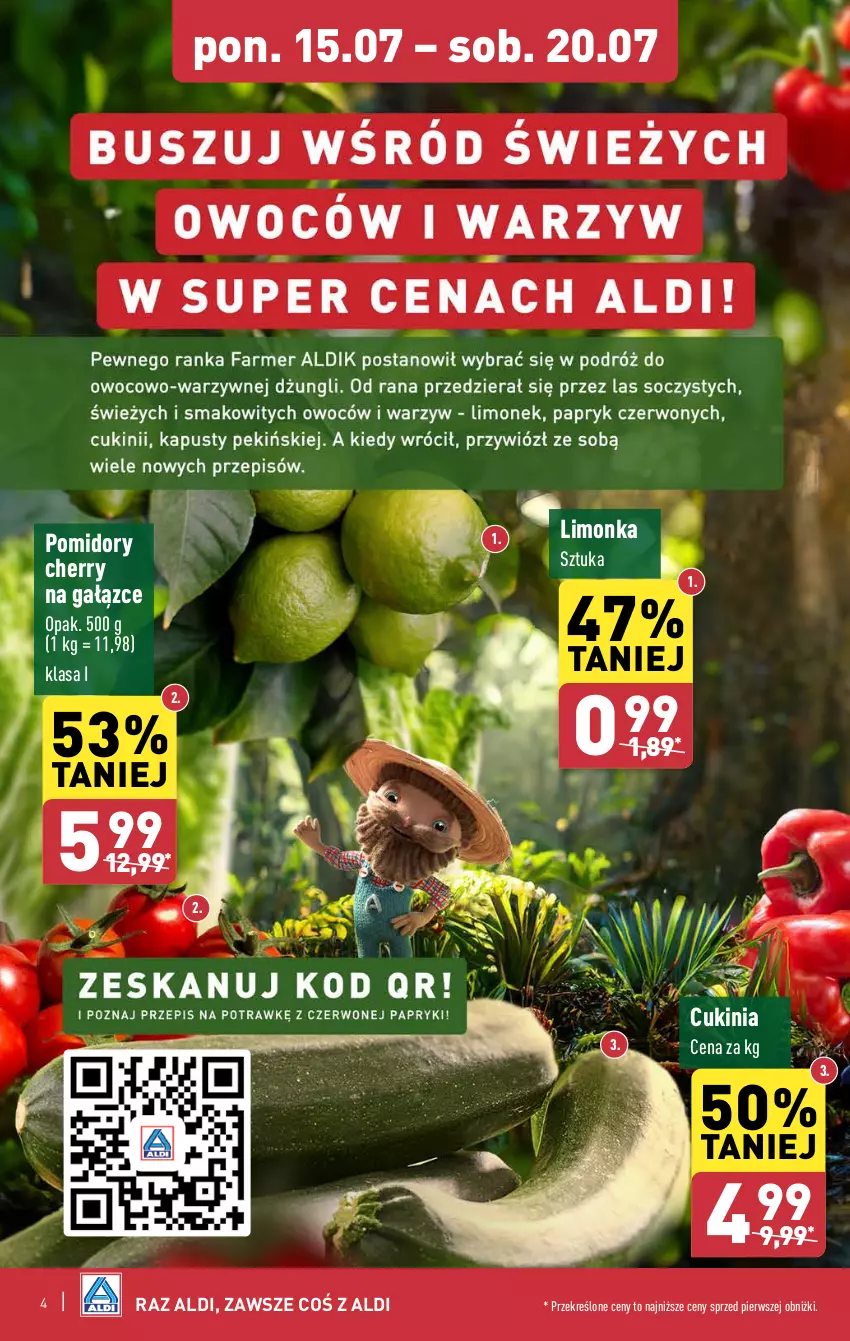 Gazetka promocyjna Aldi - Pełna oferta - ważna 15.07 do 20.07.2024 - strona 4 - produkty: Limonka, Pomidory