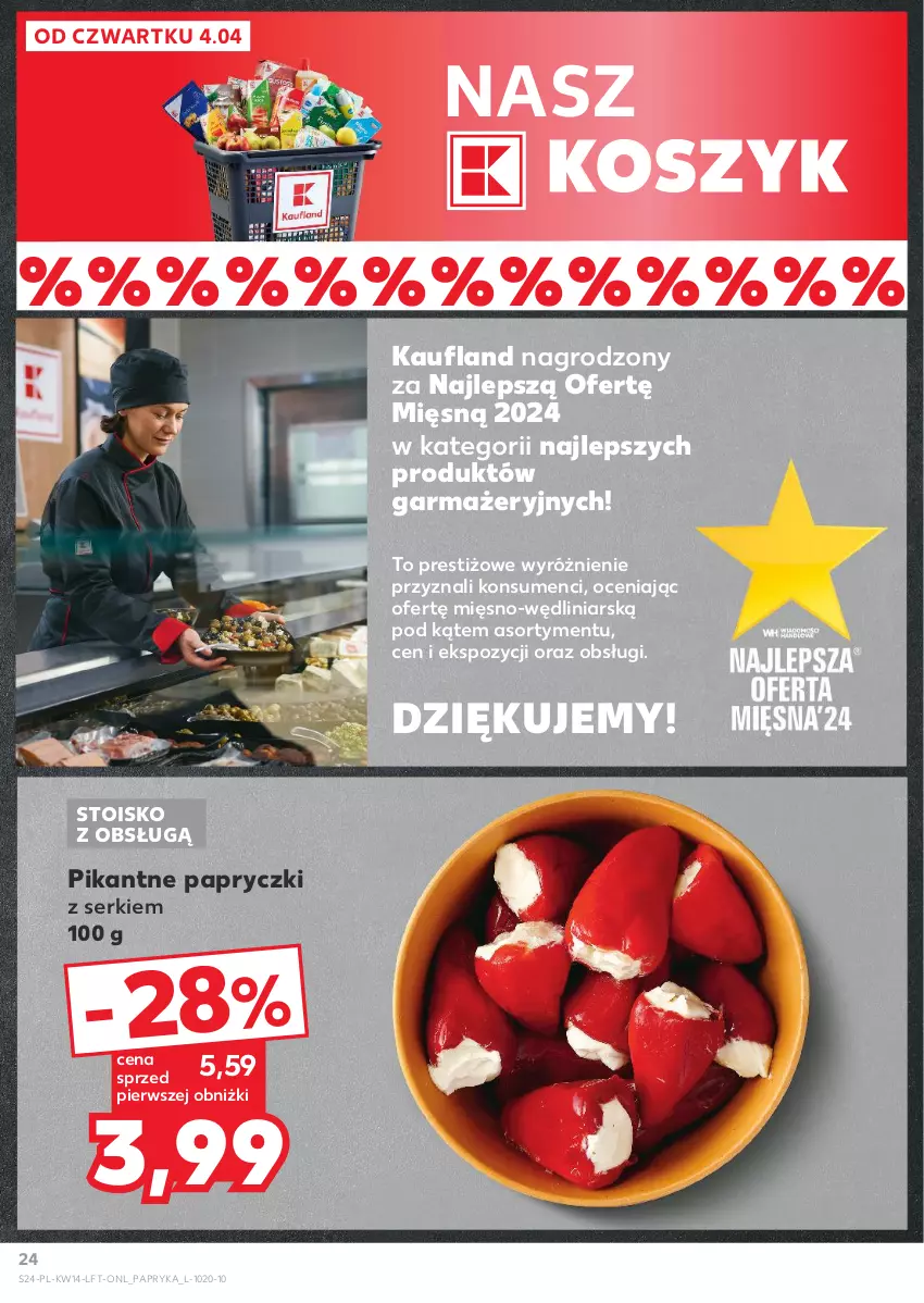 Gazetka promocyjna Kaufland - Gazetka tygodnia - ważna 04.04 do 10.04.2024 - strona 24 - produkty: Kosz, Papryka, Ser