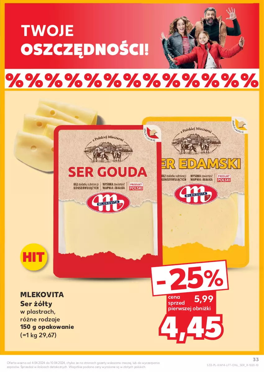 Gazetka promocyjna Kaufland - Gazetka tygodnia - ważna 04.04 do 10.04.2024 - strona 33 - produkty: Mleko, Mlekovita, Ser