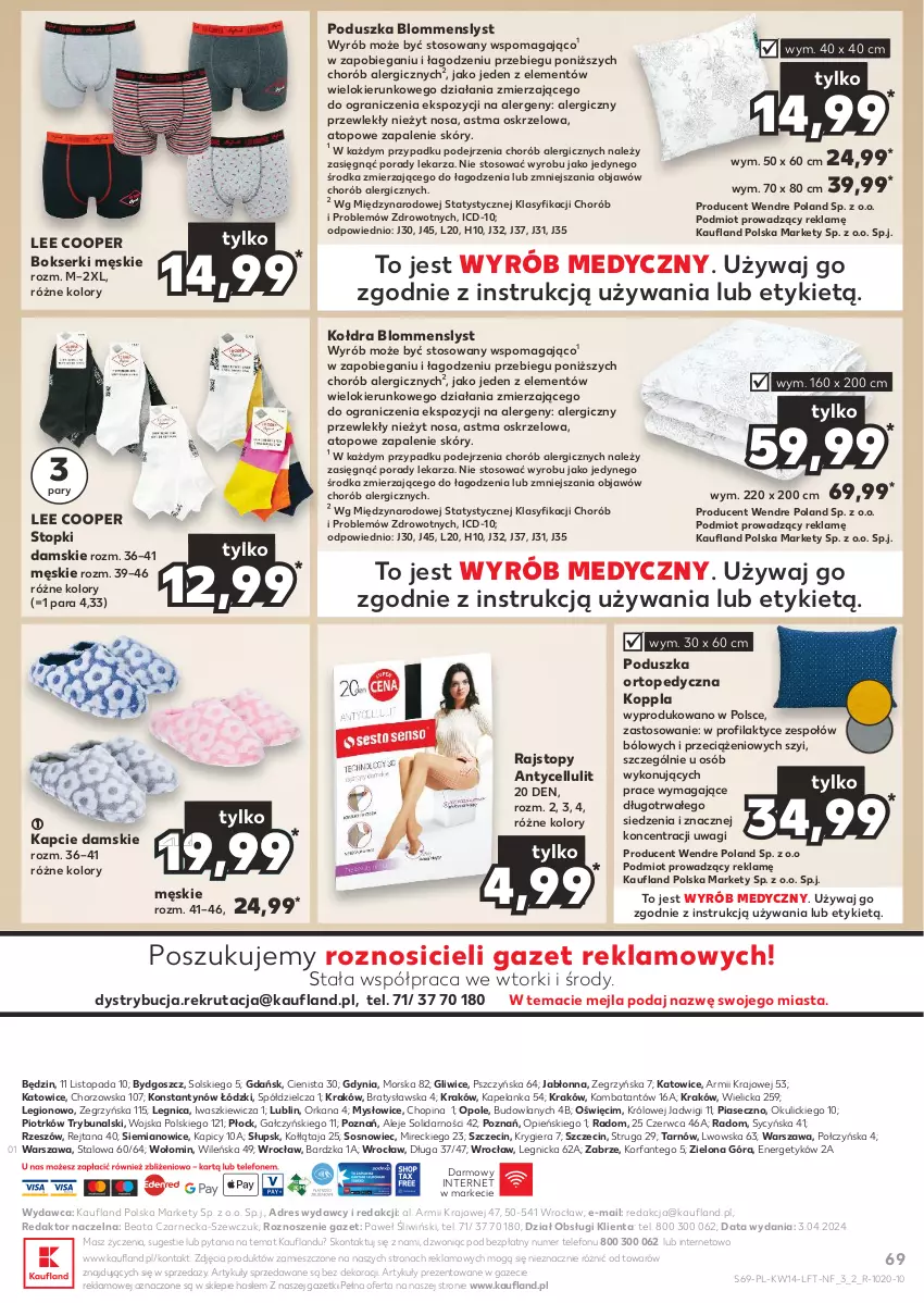 Gazetka promocyjna Kaufland - Gazetka tygodnia - ważna 04.04 do 10.04.2024 - strona 69 - produkty: Bokserki, Dres, Fa, Gra, Kapcie, Kołdra, Orka, Poduszka, Por, Rajstopy, Ser, Sos, Telefon, Top, Wagi