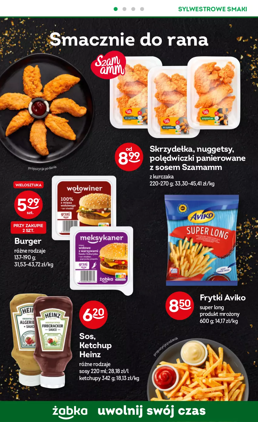 Gazetka promocyjna Żabka - ważna 28.12.2022 do 03.01.2023 - strona 12 - produkty: Burger, Frytki, Heinz, Ketchup, Kurczak, Polędwiczki panierowane, Sos