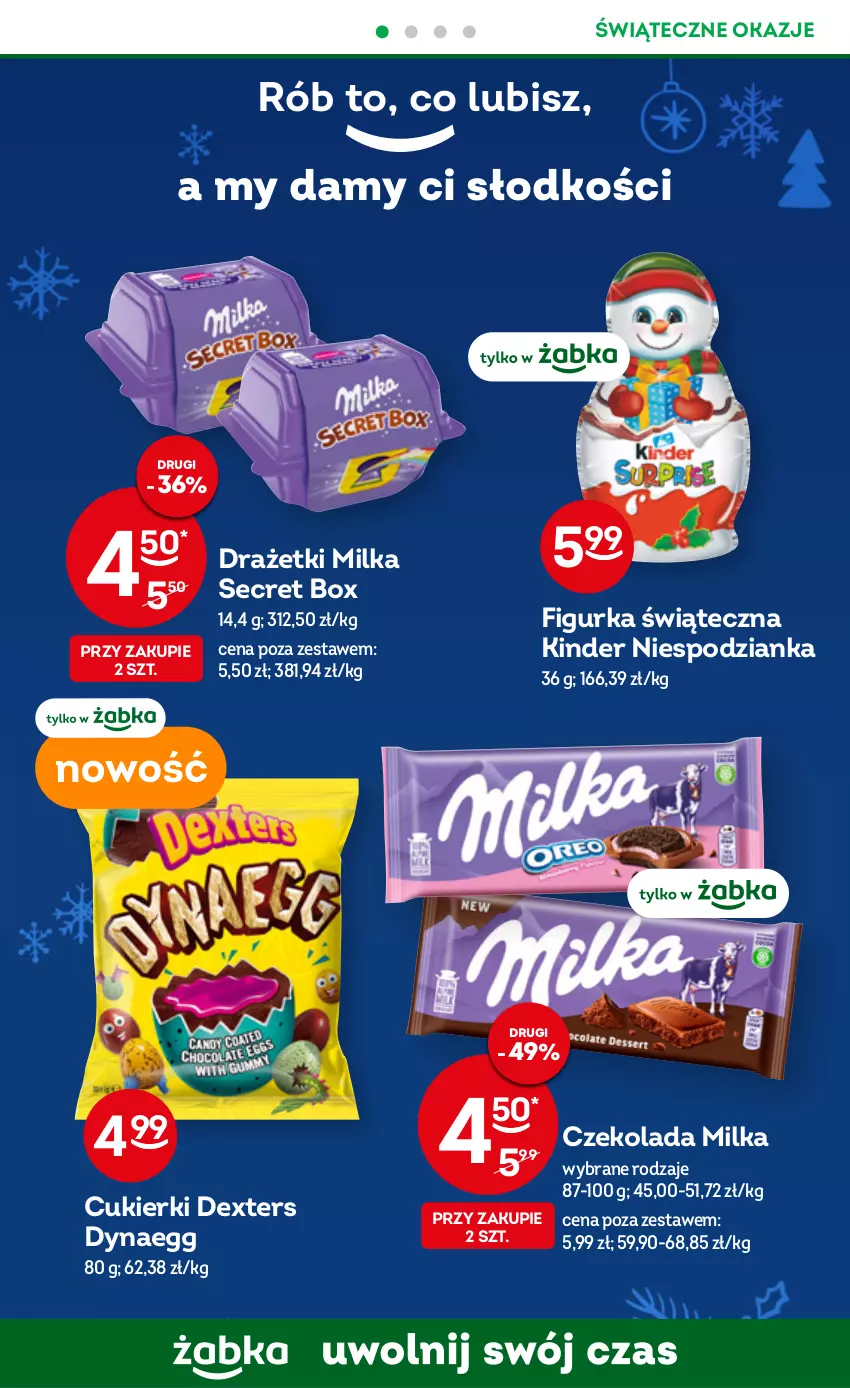 Gazetka promocyjna Żabka - ważna 28.12.2022 do 03.01.2023 - strona 22 - produkty: AEG, Cukier, Cukierki, Czekolada, Kinder, Milka