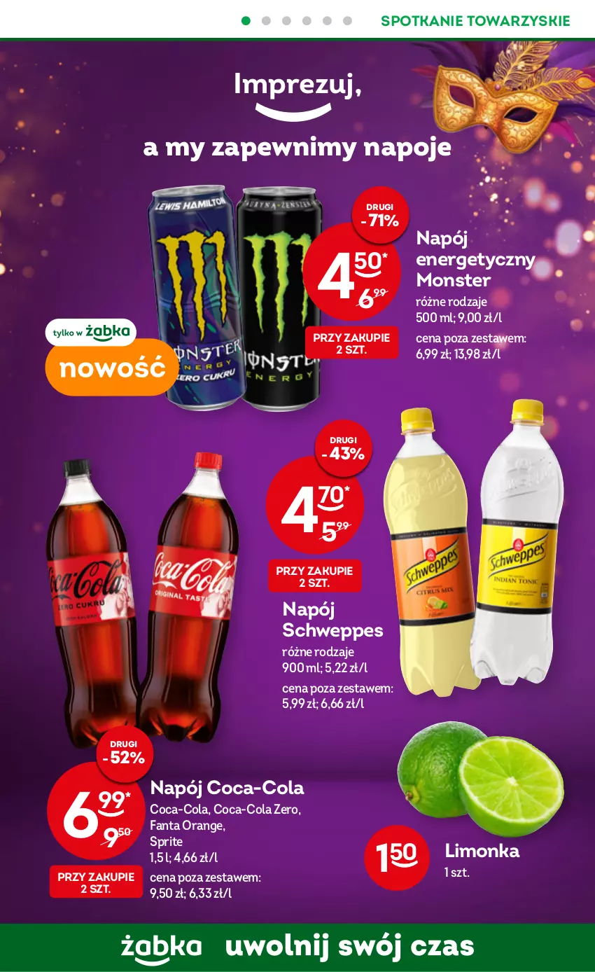 Gazetka promocyjna Żabka - ważna 28.12.2022 do 03.01.2023 - strona 6 - produkty: Coca-Cola, Fa, Fanta, Limonka, Napój, Napój energetyczny, Napoje, Schweppes, Sprite