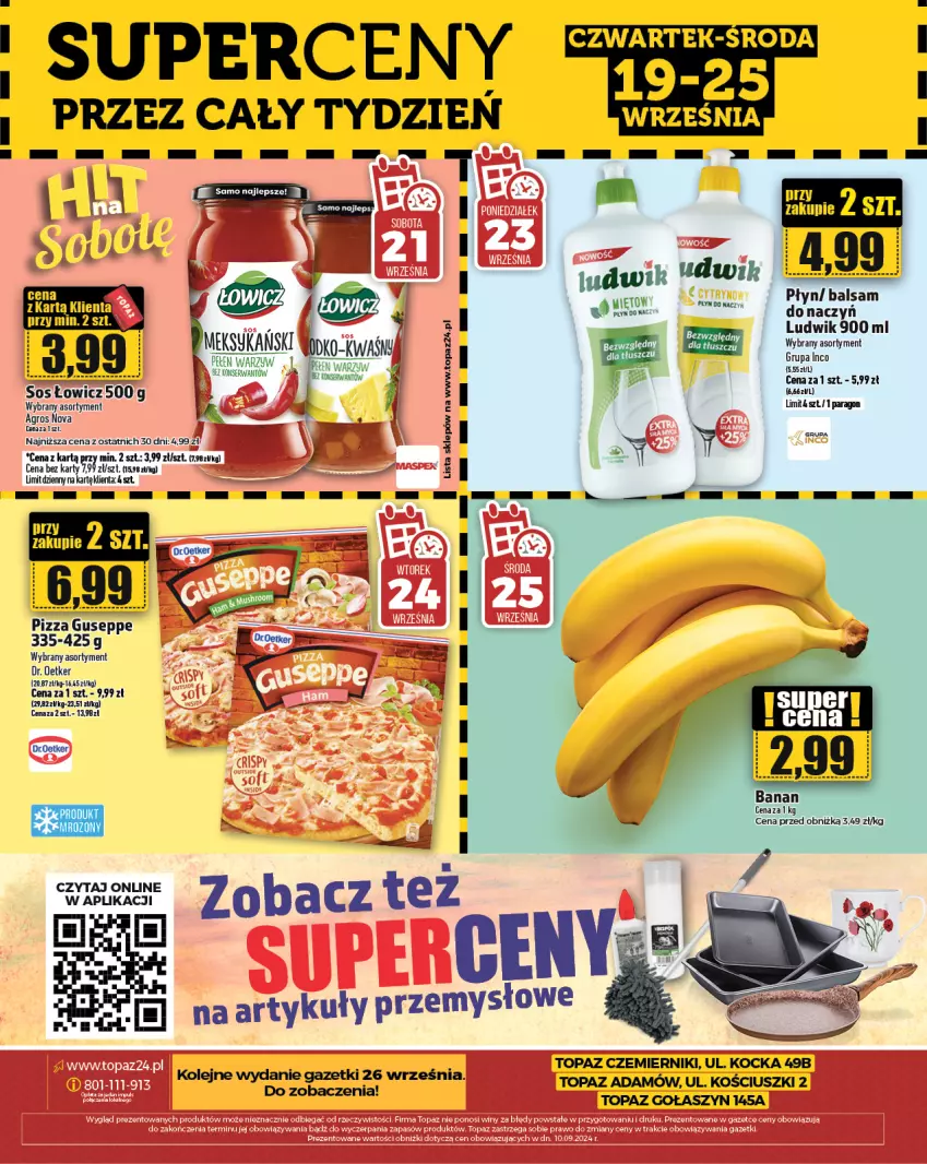 Gazetka promocyjna Topaz - Gazetka - ważna 19.09 do 25.09.2024 - strona 30 - produkty: Brie, Dr. Oetker, Koc, Ludwik, Olej, Pizza, Sos, Top