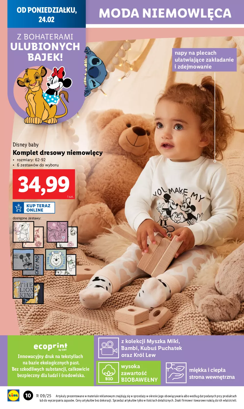 Gazetka promocyjna Lidl - GAZETKA - ważna 24.02 do 01.03.2025 - strona 12 - produkty: Disney, Dres, Kubuś, Moda, Mysz, Piec, Sok, Tera