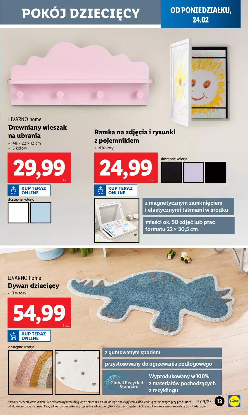 Gazetka promocyjna Lidl - GAZETKA - ważna 24.02 do 01.03.2025 - strona 15 - produkty: Dywan, Dzieci, Ivar, Pojemnik, Pokój dziecięcy, Ramka, Ubrania, Wieszak