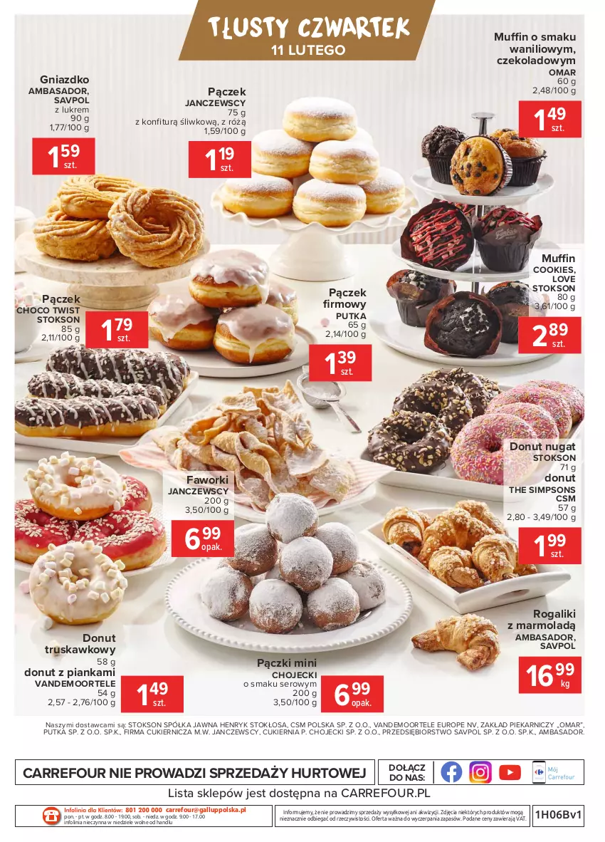 Gazetka promocyjna Carrefour - Gazetka Carrefour - ważna 08.02 do 15.02.2021 - strona 4 - produkty: Cukier, Donut, Fa, Faworki, HP, Mola, O nas, Pączek, Półka, Rogal, Ser