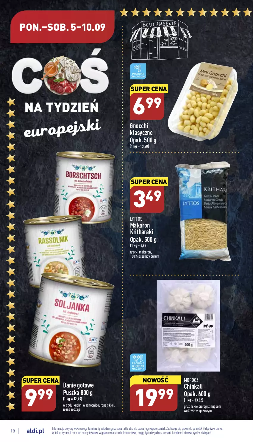 Gazetka promocyjna Aldi - Pełny katalog - ważna 05.09 do 10.09.2022 - strona 18 - produkty: Danie gotowe, Gnocchi, Inka, Makaron, Pierogi, Rum